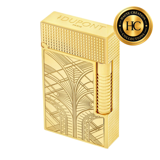 S.T. Dupont Le Grand Dupont Haute Création, Art Deco diamond-head guilloché in engraved 18-carat yellow gold - ref C23041CL