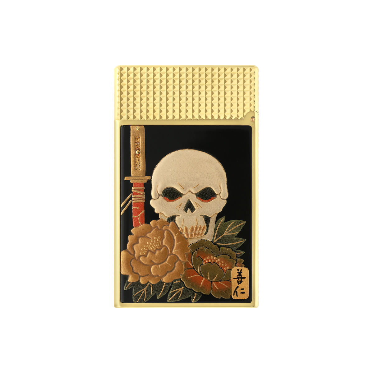 S.T. Dupont Lighter Le Maki-E Samourai Pattern — angle view