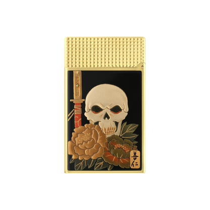 S.T. Dupont Lighter Le Maki-E Samourai Pattern — angle view