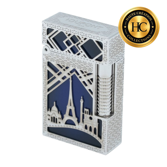 S.T. Dupont Le Grand Dupont Haute Création, Skyline guilloché in solid 18-carat white gold with gradient blue lacquer - ref C23461