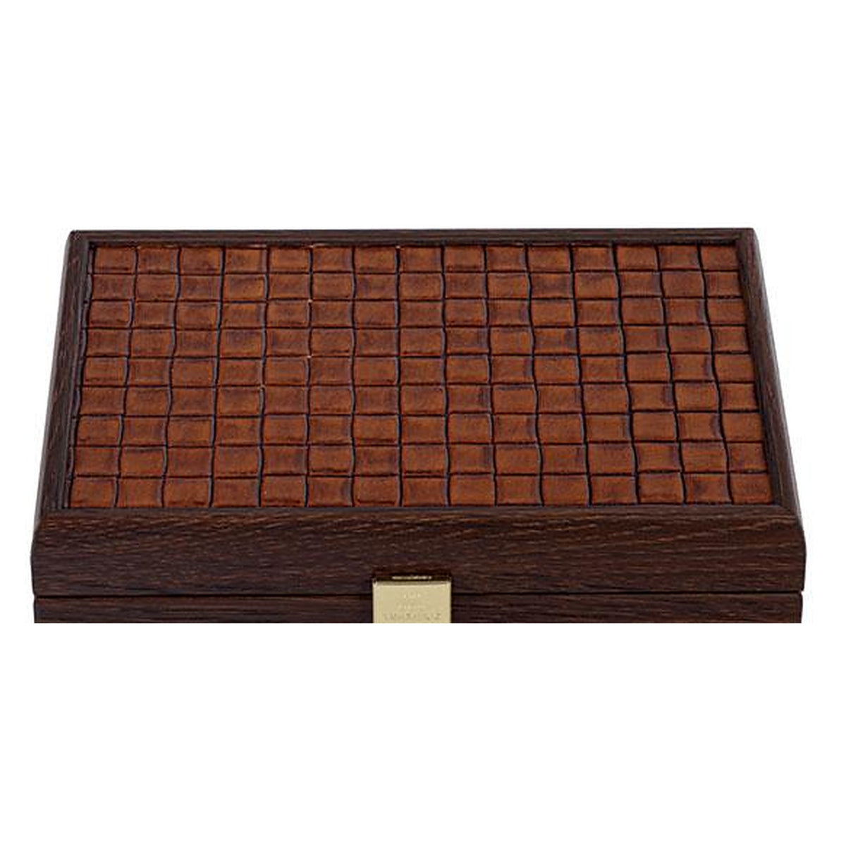 Manopoulos Playing Cards In Leather Case – Knitted · Brown
