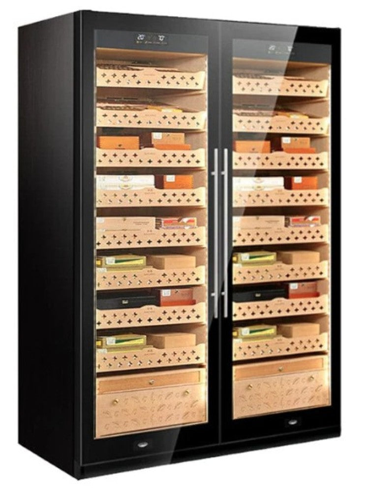 SD 800 DOUBLE-DOOR COMBINE-UNIT CIGAR & CIGAR CABINET SERIES WITH AMMONIA REMOVAL