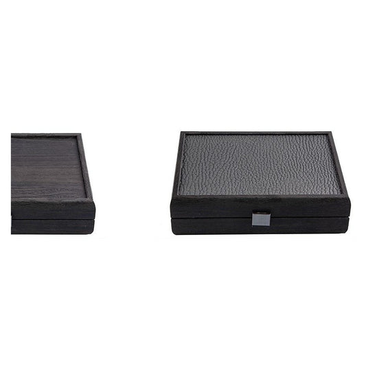 Manopoulos Dominoes In Leatherette Case – Dark Grey