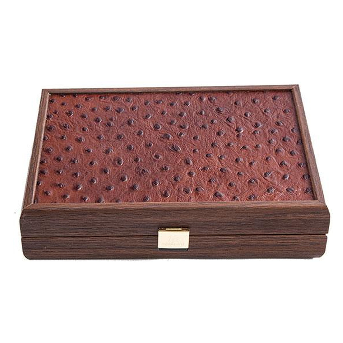 Manopoulos Dominoes In Leather Case – Ostrich · Brown