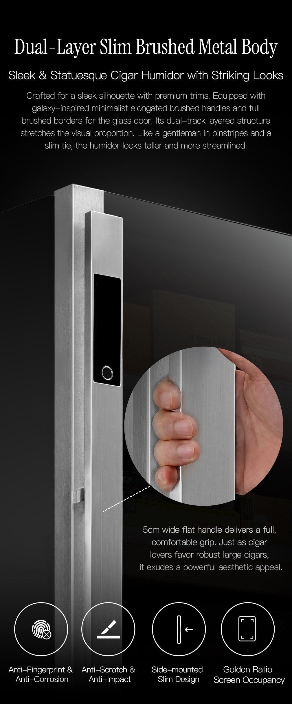 Dual layer slim brushed metal body
