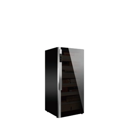 Raching DM52 Dark Matter cigar cabinet, 1235 mm tall, 4 shelves and 2 drawers, Obsidian Black