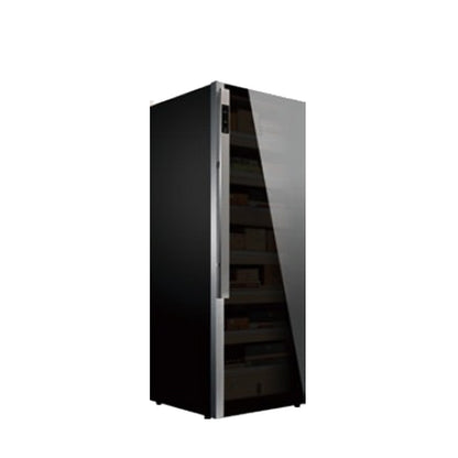 Raching DM56 Dark Matter cigar cabinet, 1645 mm tall, 5 shelves and 2 drawers, Obsidian Black