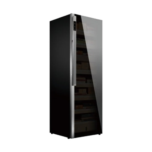 Raching DM58 Dark Matter cigar cabinet, 1845 mm tall, 6 shelves and 2 drawers, Obsidian Black