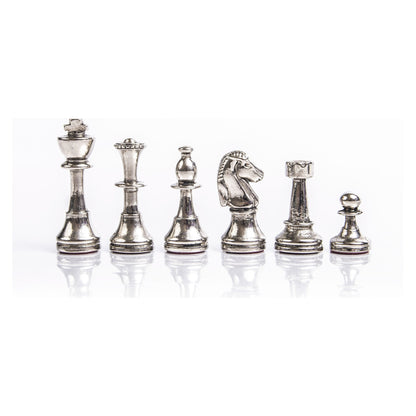 Manopoulos Classic Staunton Metal Chessmen (4)
