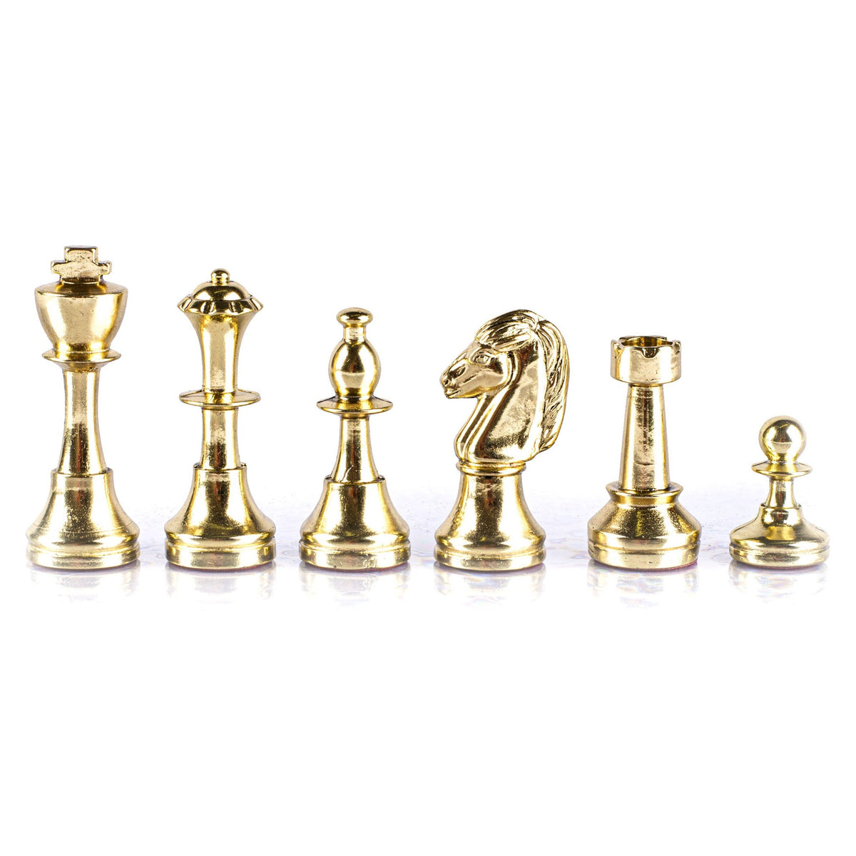 Manopoulos Classic Staunton Metal Chessmen – F34