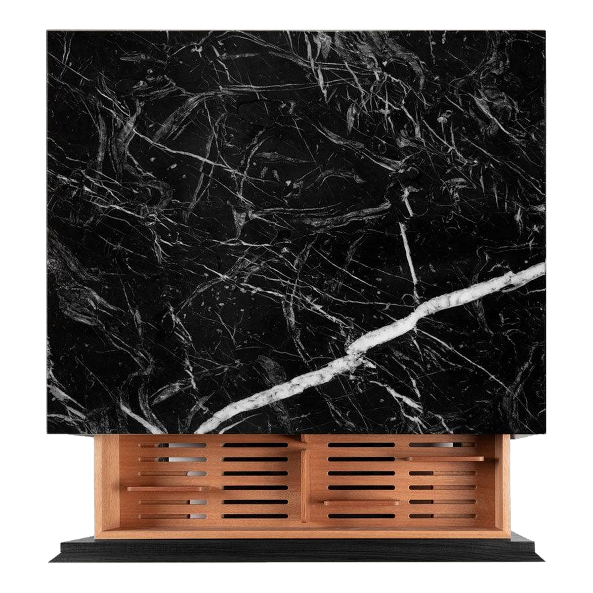 Humidor Nero Marquina pour meuble-bar – fabriqué sur commande