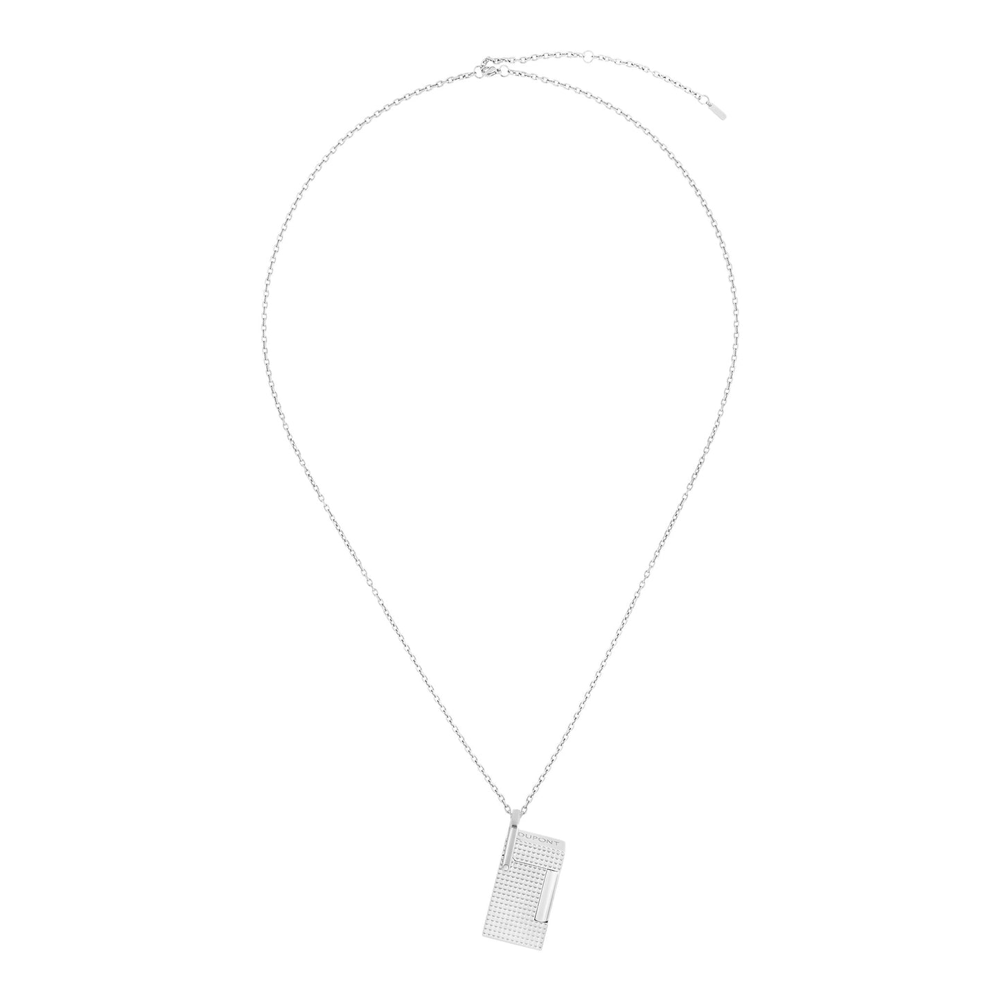 S.T. Dupont Lighter Necklace - Chrome — angle view