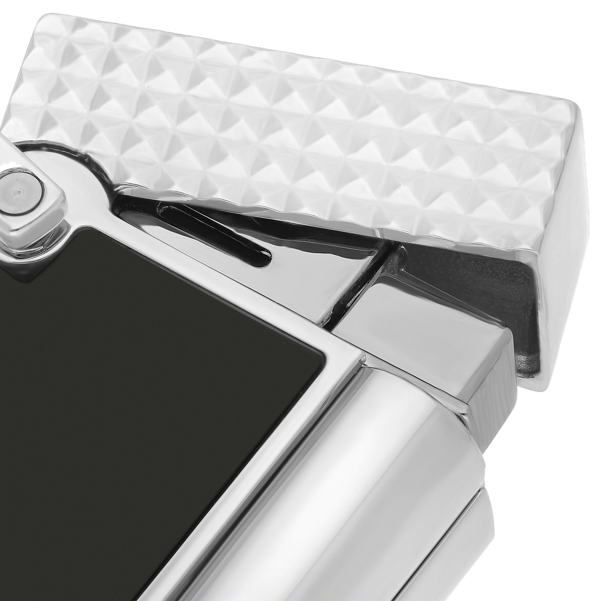 S.T. Dupont Lighter Necklace - Laque Noir (Chrome Chain) — alternate view