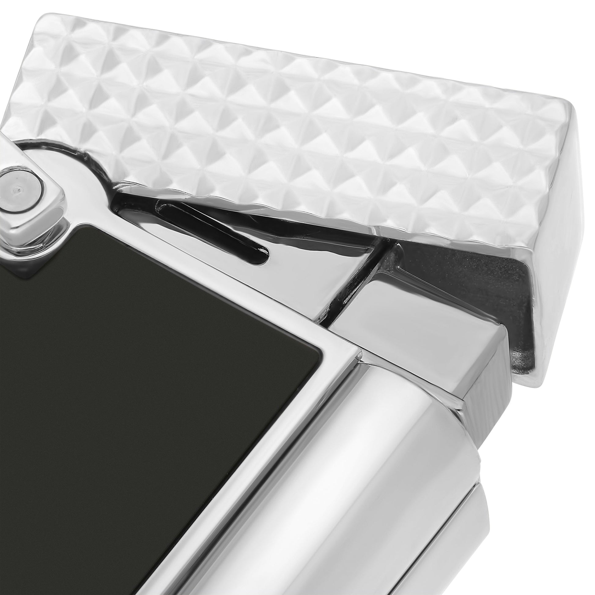 S.T. Dupont Lighter Necklace - Laque Noir (Chrome Chain) — alternate view