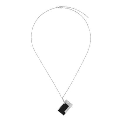 S.T. Dupont Lighter Necklace - Laque Noir (Chrome Chain) — detail view