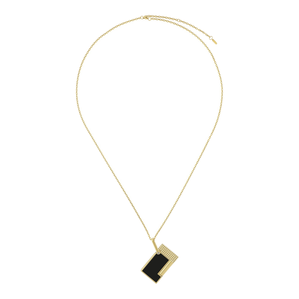 Collier briquet S.T. Dupont - laque noire (chaîne or) — vue de détail