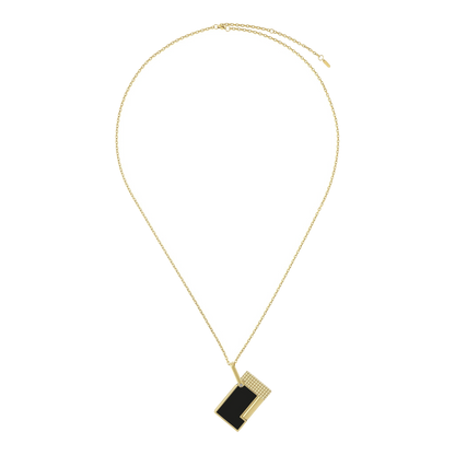 Collier briquet S.T. Dupont - laque noire (chaîne or) — vue de détail