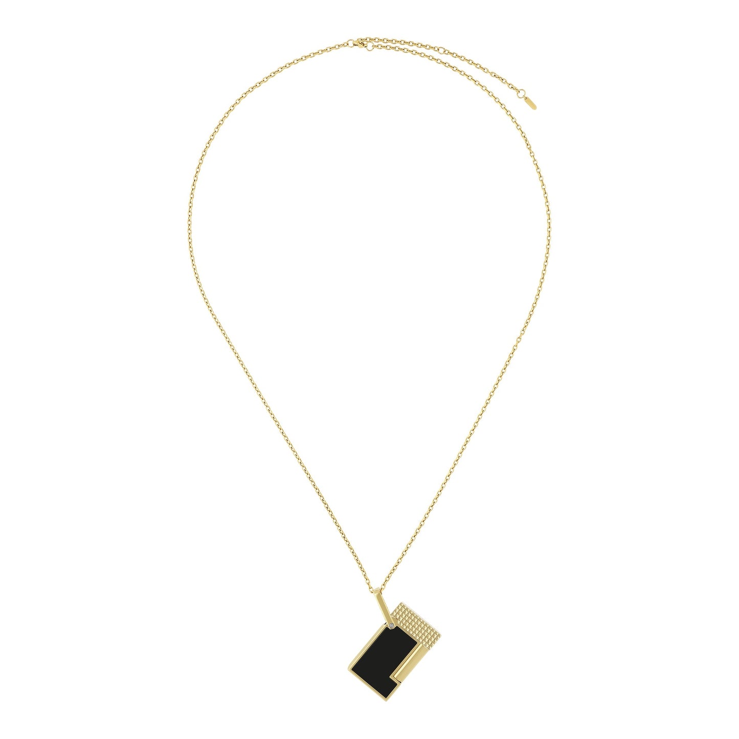 S.T. Dupont Lighter Necklace - Laque Noir (Gold Chain) — detail view