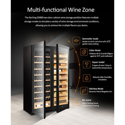 Raching SD 800 Double-Door Combine-Unit Cigar & Wine Cabinet Series - With Ammonia Removal — view 8