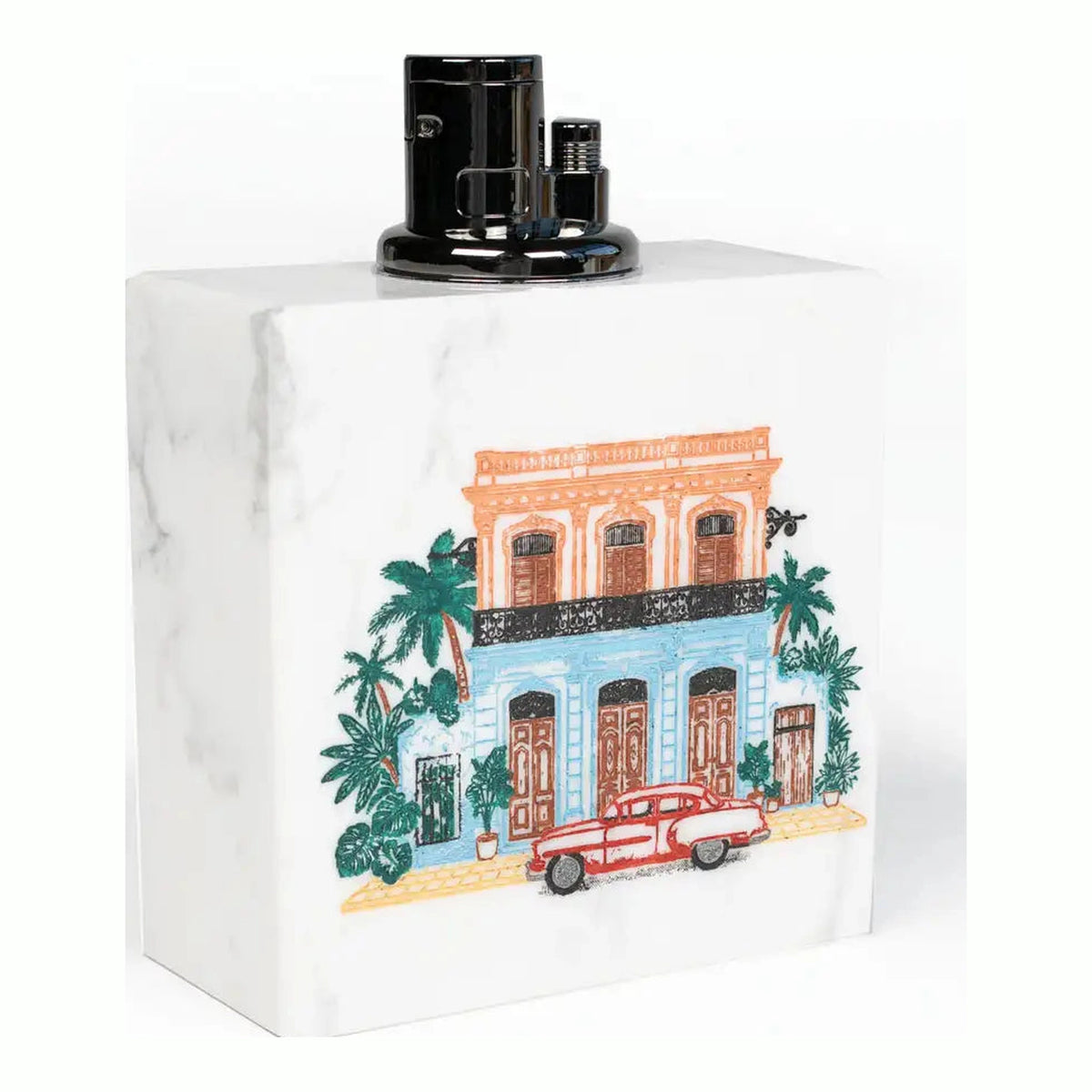 Litolite La Casona limited-edition table lighter in hand-painted white Carrara marble