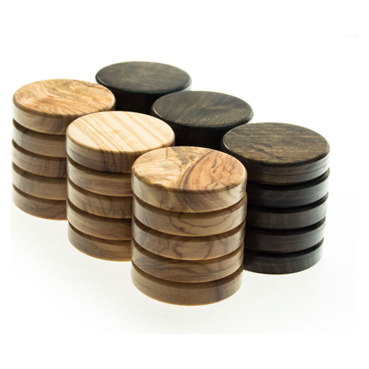 Manopoulos Olive Wood Backgammon Checkers – PB1BRO