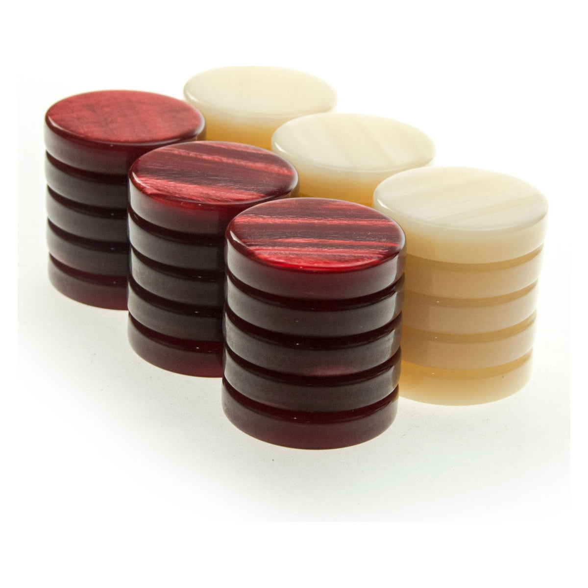 Manopoulos Mother-of-pearl Acrylic Backgammon Checkers – PF1RED