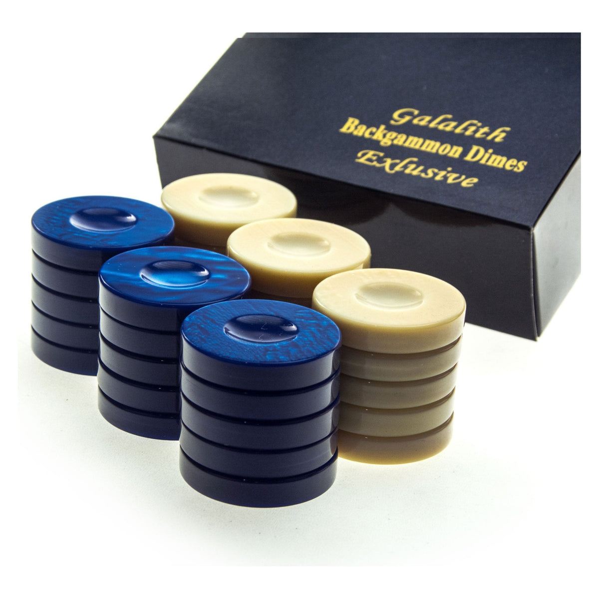 Manopoulos Galalith Backgammon Checkers – PG1BLU