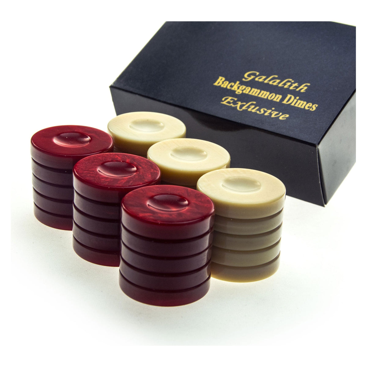 Manopoulos Galalith Backgammon Checkers – PG1RED