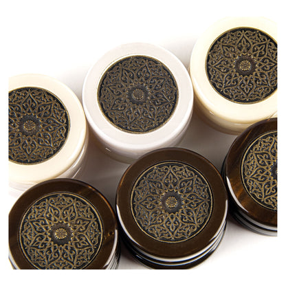 Manopoulos Backgammon Checkers with Brass Decoration (2)