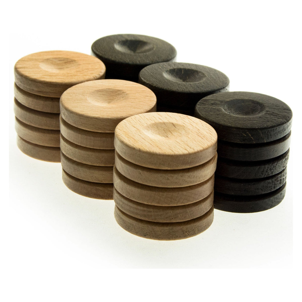 Manopoulos Oak Wood Backgammon Checkers – PO1