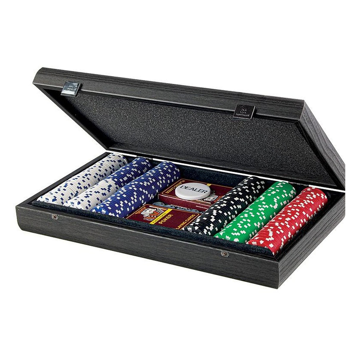 Manopoulos Poker Set - 200 Chips In Wooden Case – Black