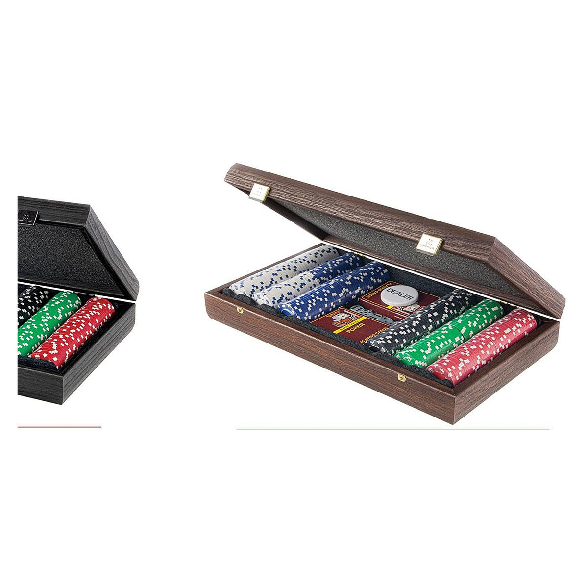 Manopoulos Poker Set - 300 Chips In Wooden Case – Dark Walnut