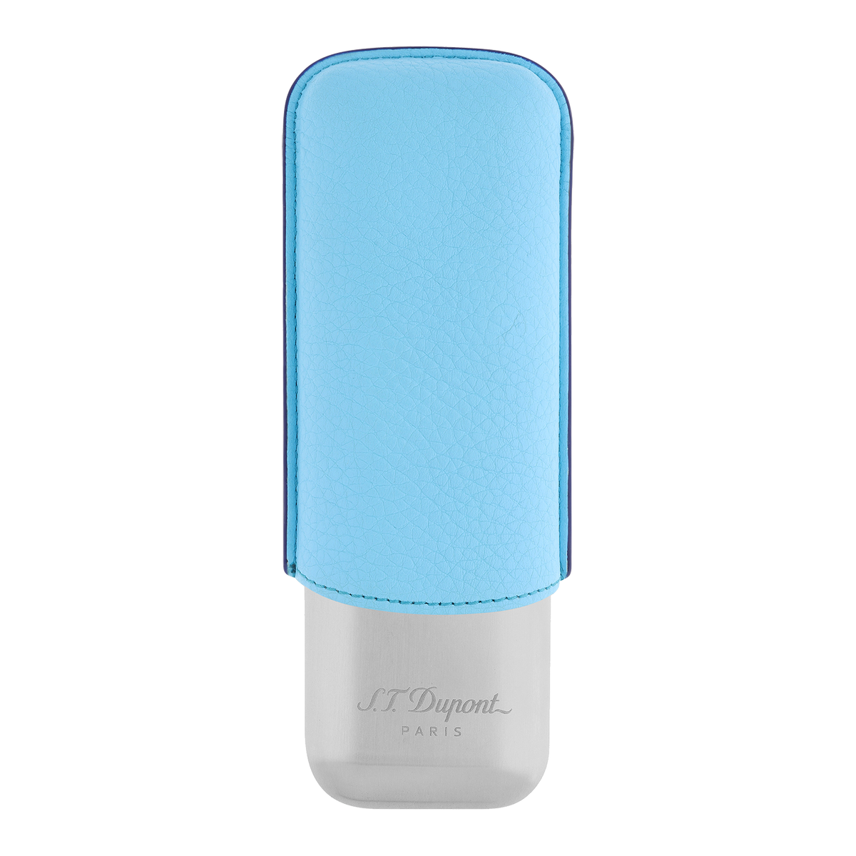 S.T. Dupont D-LINE - 2 CG CASE LIGHTBLUE GRAINED CHROME 183264