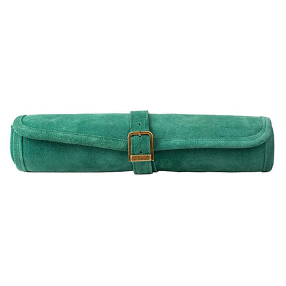 Manopoulos Suede Roll-Up Travel Chess Set – Forest Green (2)