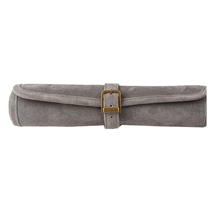 Manopoulos Suede Roll-Up Travel Chess Set – Concrete Grey (2)