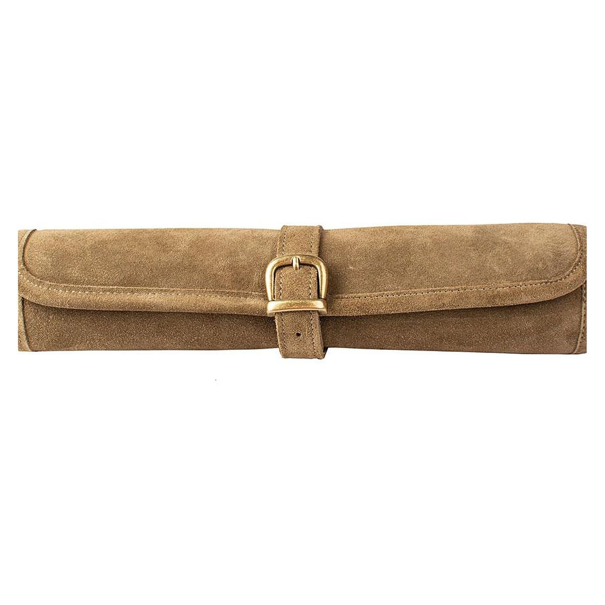 Manopoulos Suede Roll-Up Travel Chess Set – Khaki Brown (2)