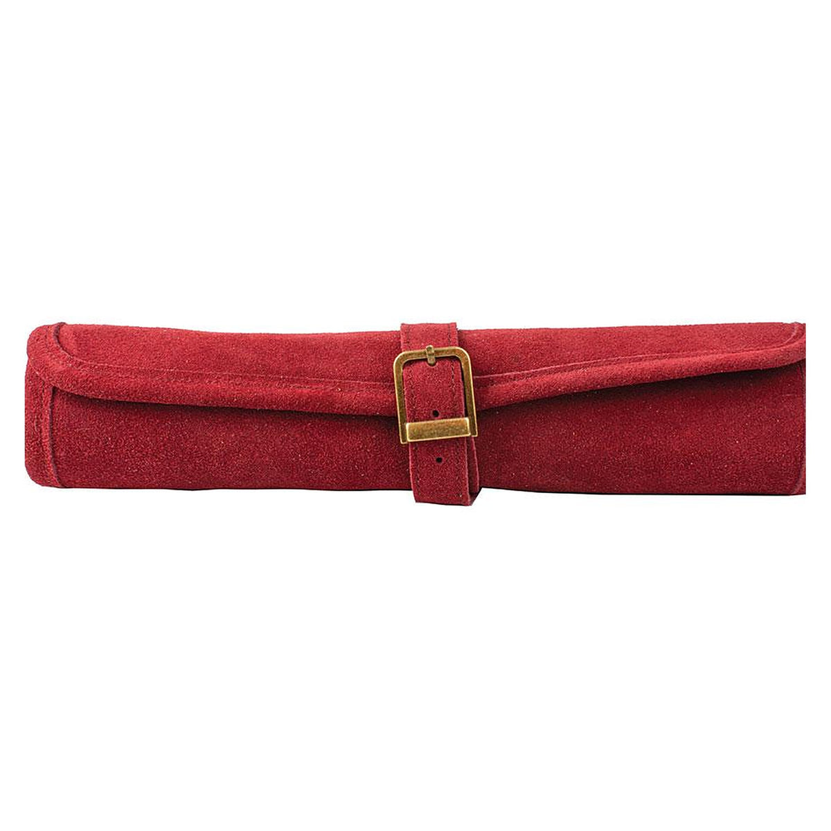 Manopoulos Suede Roll-Up Travel Chess Set – Burgundy Red (2)