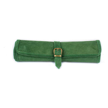 Manopoulos Suede Roll-Up Travel Backgammon – Forest Green (2)