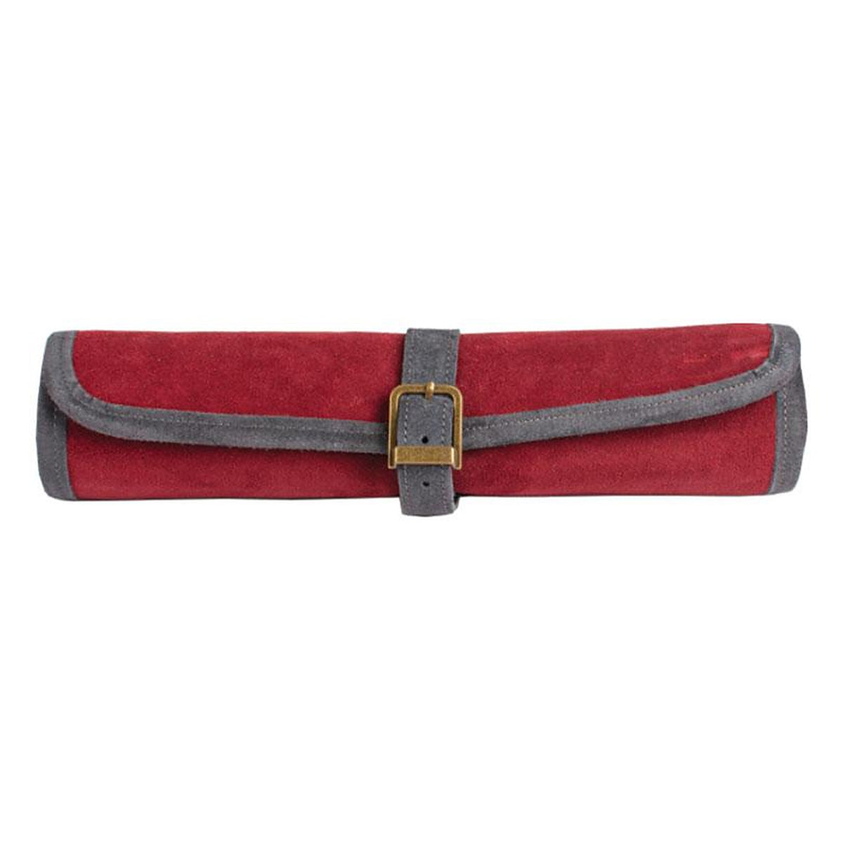 Manopoulos Suede Roll-Up Travel Backgammon – Burgundy Red (2)