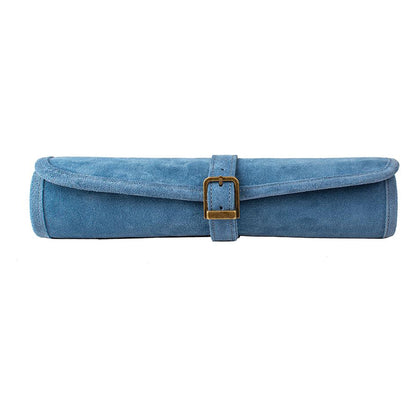 Manopoulos Suede Roll-Up Travel Chess Set – Denim Blue (2)