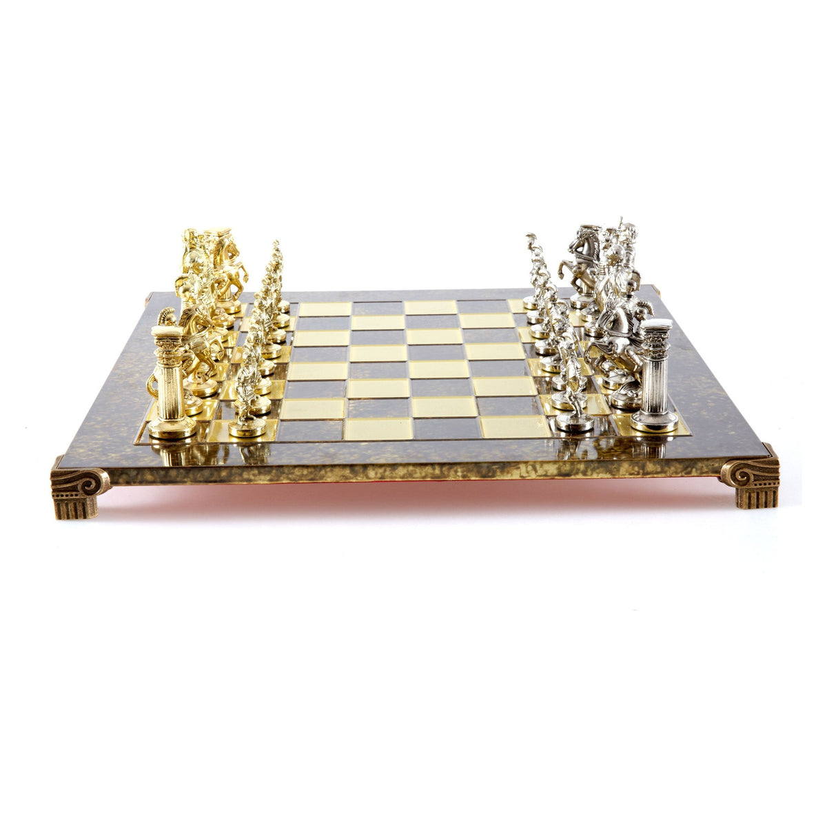 Manopoulos Greek Roman Period Metal Chess Set – S11BRO