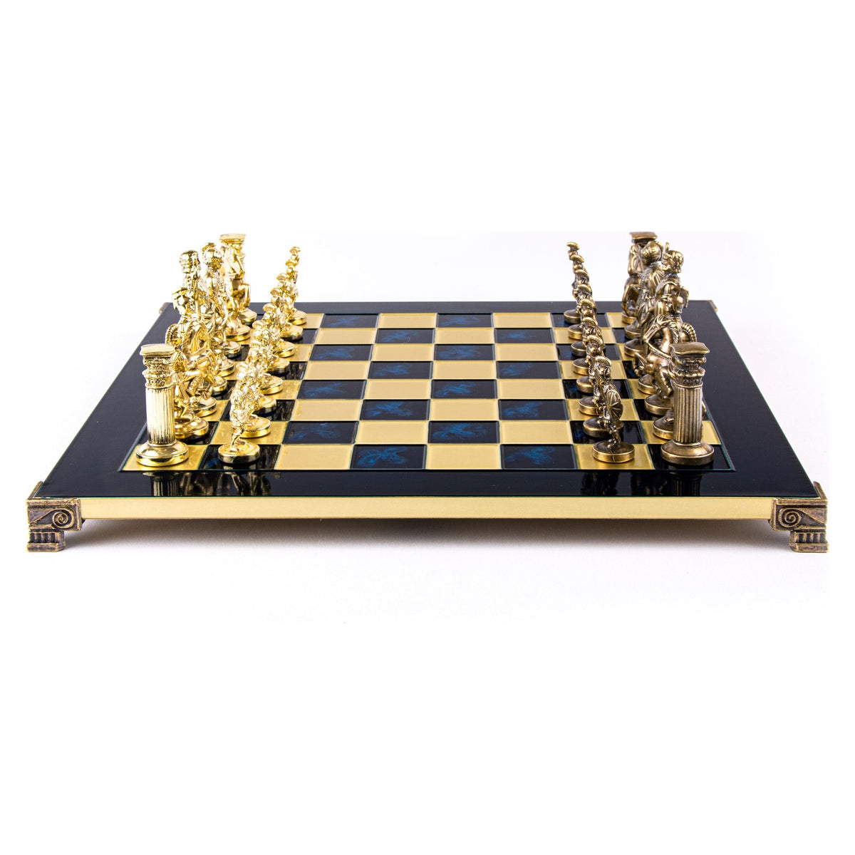 Manopoulos Greek Roman Period Metal Chess Set – S11CBLU