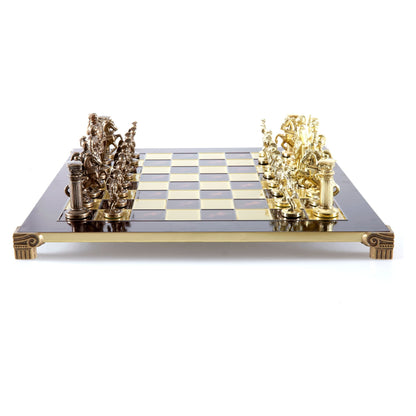 Manopoulos Greek Roman Period Metal Chess Set – S11CRED