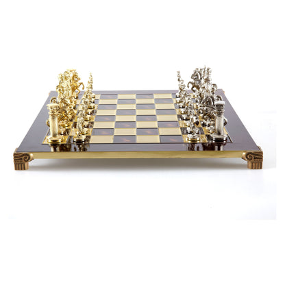 Manopoulos Greek Roman Period Metal Chess Set – S11RED
