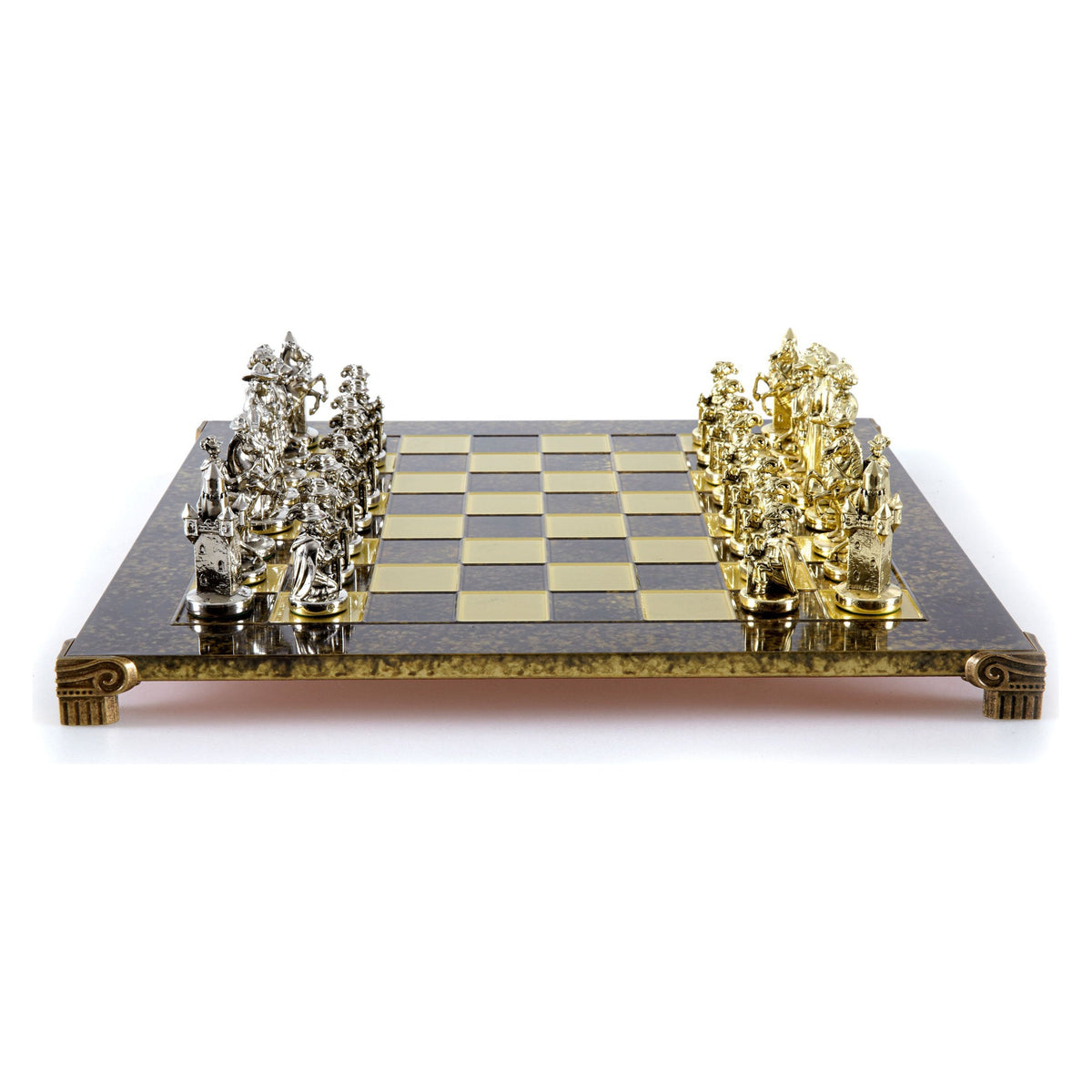 Manopoulos Medieval Knights Metal Chess Set – S12BRO