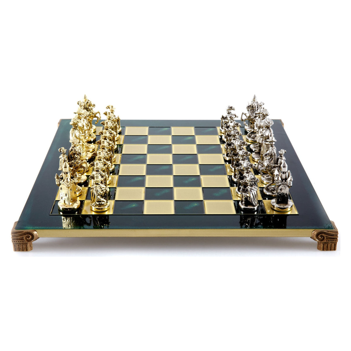 Manopoulos Medieval Knights Metal Chess Set – S12GRE