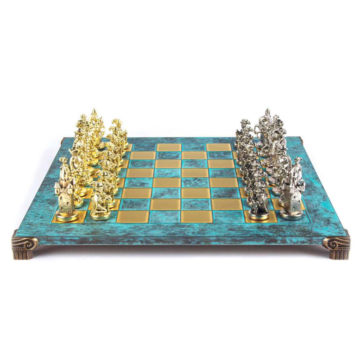 Manopoulos Medieval Knights Metal Chess Set – S12TIR