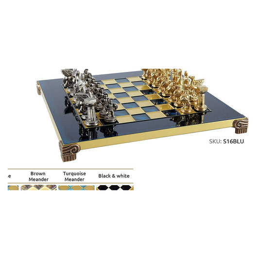 Manopoulos Spartan Warrior Metal Chess Set – Gold & Silver