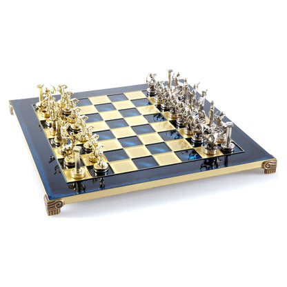 Manopoulos Giants’ Battle Metal Chess Set – S18BLU