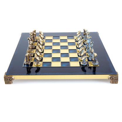 Manopoulos Cycladic Art Solid Brass Chess Set – S22BBLU